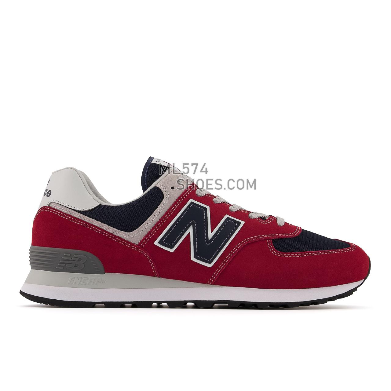New Balance 574v2 - Men's Classic Sneakers - Red with Navy - ML574EH2