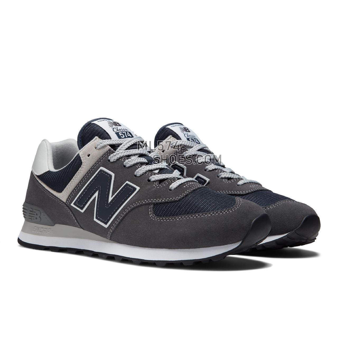 New Balance 574v2 - Men's Classic Sneakers - Grey with Navy - ML574EI2