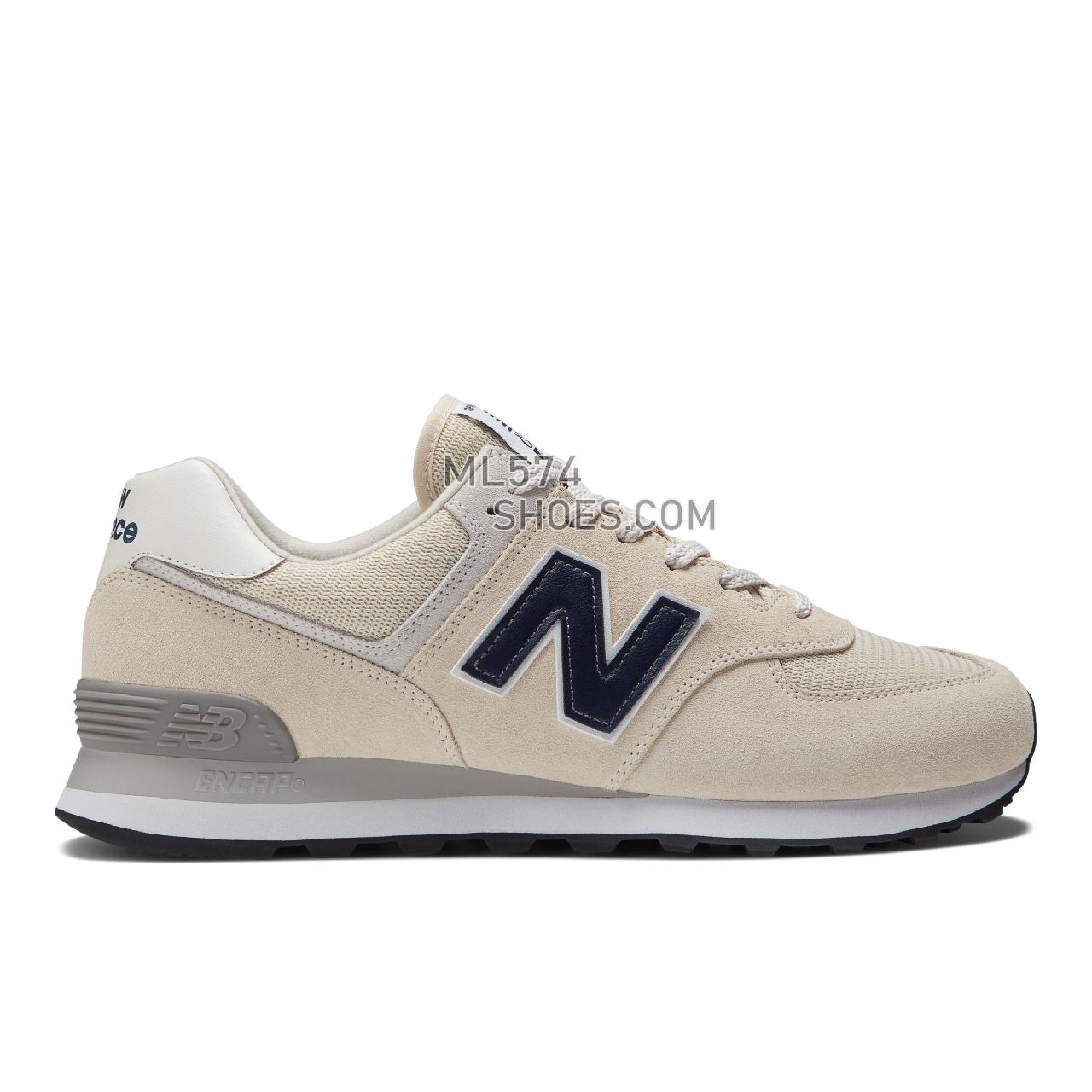 New Balance 574v2 - Men's Classic Sneakers - Tan with Navy - ML574EQ2