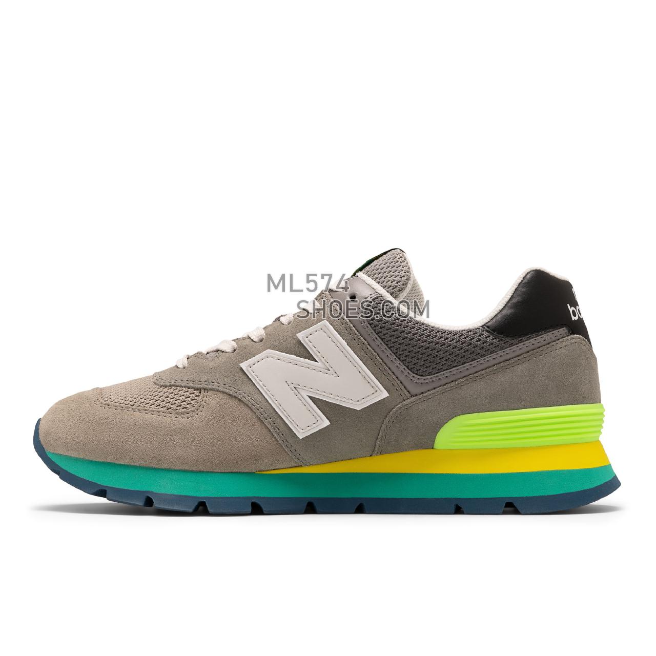 New Balance 574 Rugged - Men's Classic Sneakers - Marblehead with Emerald Sky and Wave - ML574DSJ