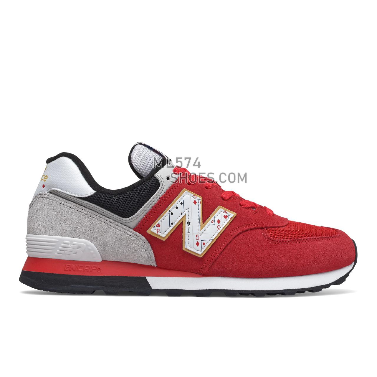 New Balance 574v2 - Men's Classic Sneakers - Red with Summer Fog - ML574WI2