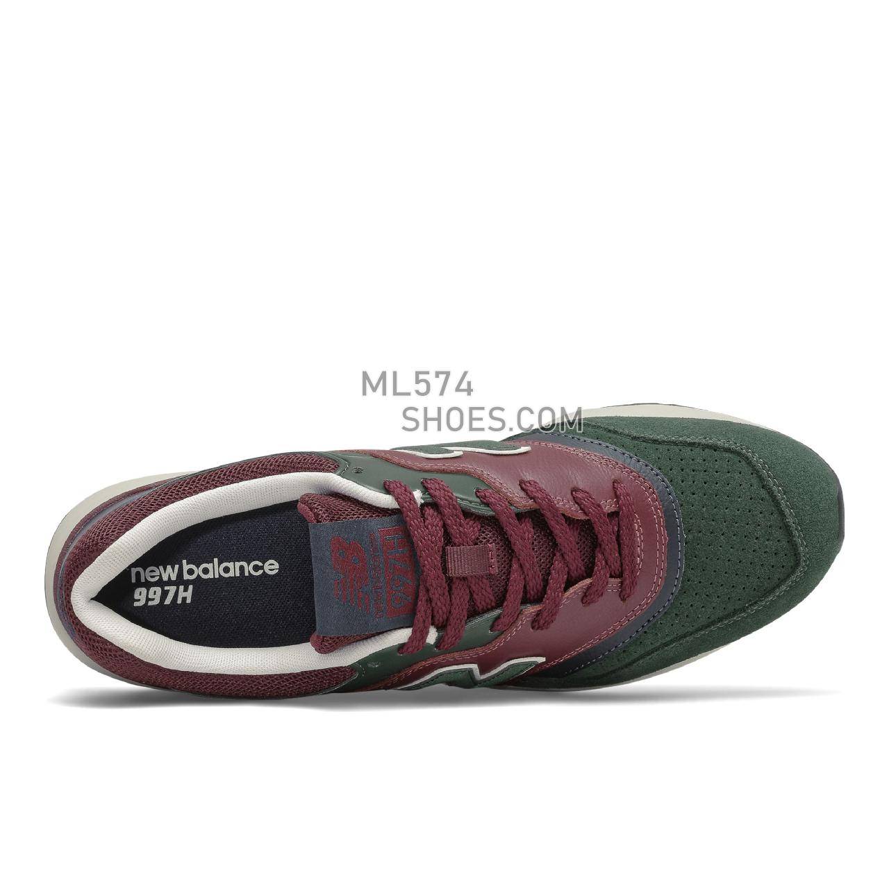 New Balance 997H - Men's Classic Sneakers - Burgundy with Black Emerald - CM997HWA