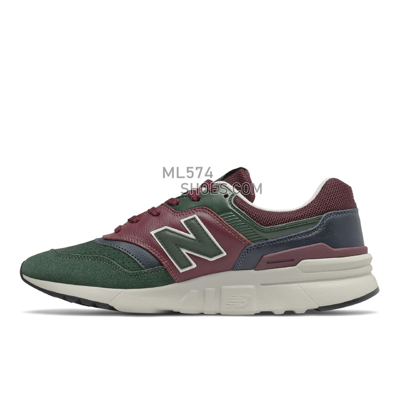 New Balance 997H - Men's Classic Sneakers - Burgundy with Black Emerald - CM997HWA