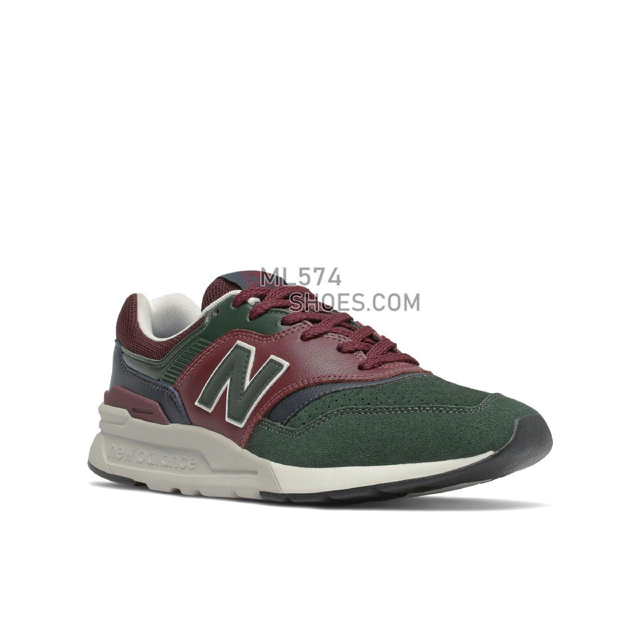 New Balance 997H - Men's Classic Sneakers - Burgundy with Black Emerald - CM997HWA