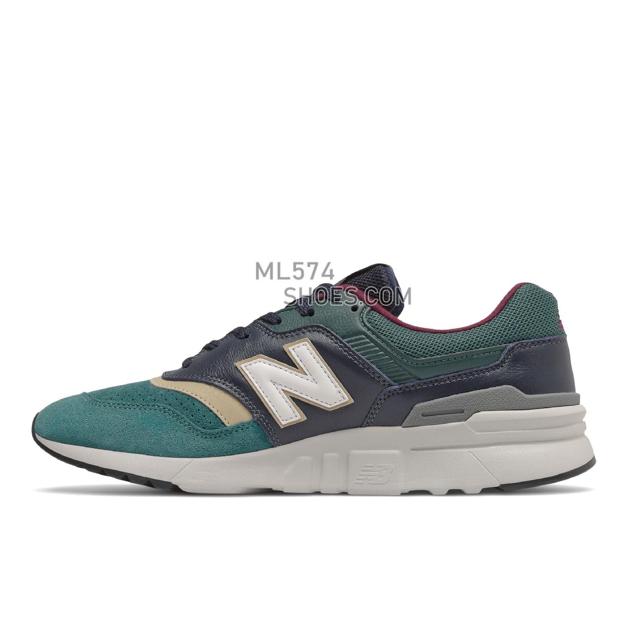 New Balance 997H - Men's Classic Sneakers - Navy with Teal - CM997HWC
