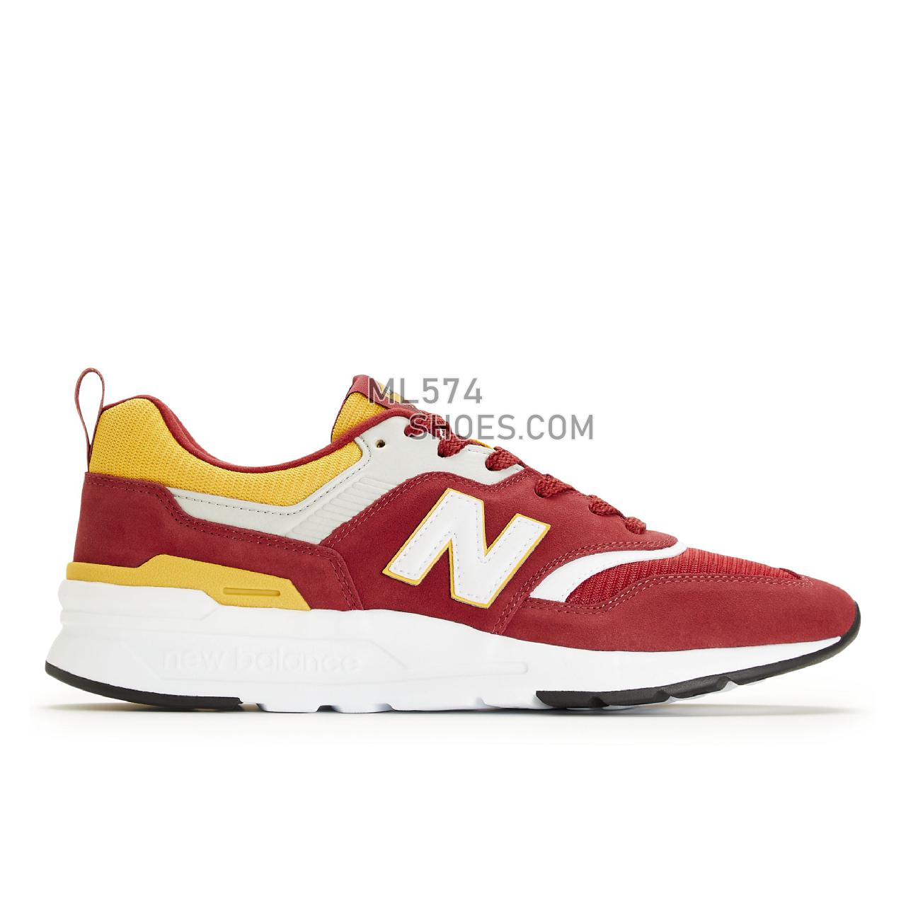 New Balance 997H - Men's Classic Sneakers - Red with Yellow - CM997HRO