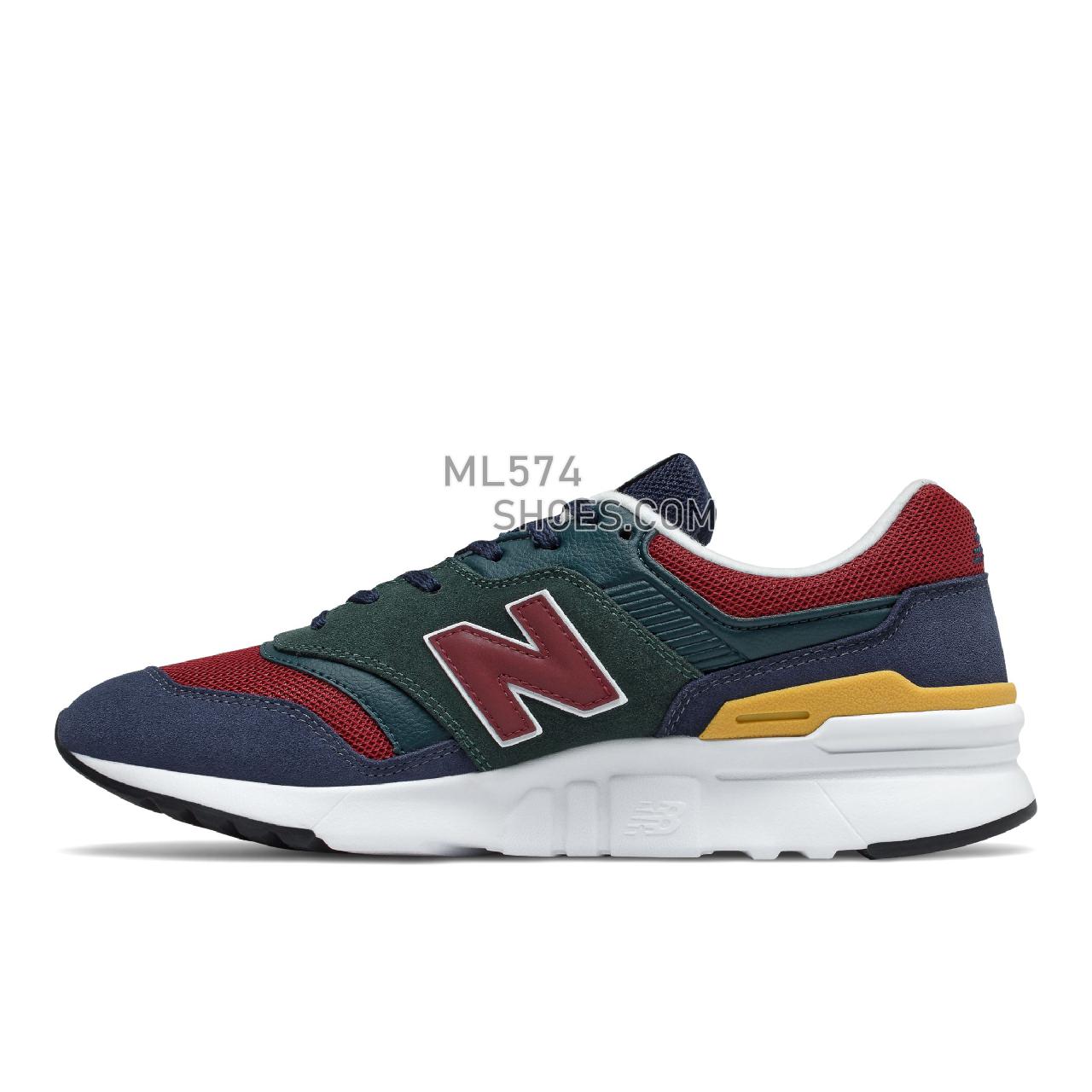 New Balance 997H - Men's Classic Sneakers - Black Emerald with Burgundy - CM997HVQ