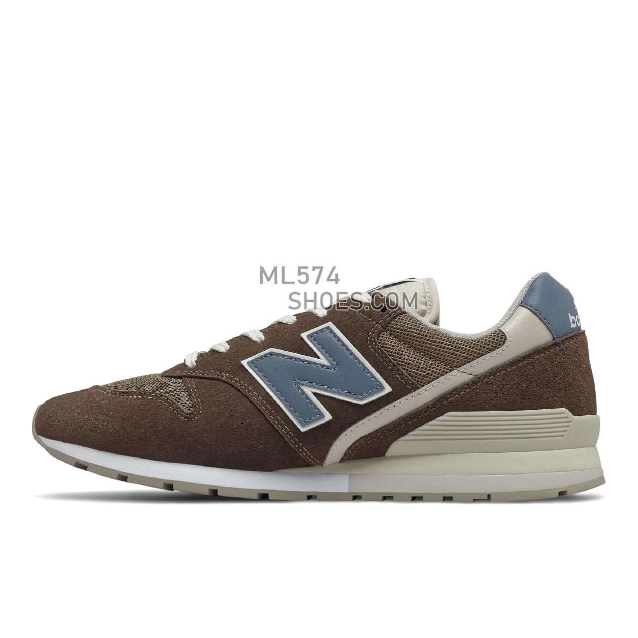 New Balance 996v2 - Men's Classic Sneakers - Black Coffee with Deep Porcelain Blue - CM996HR2