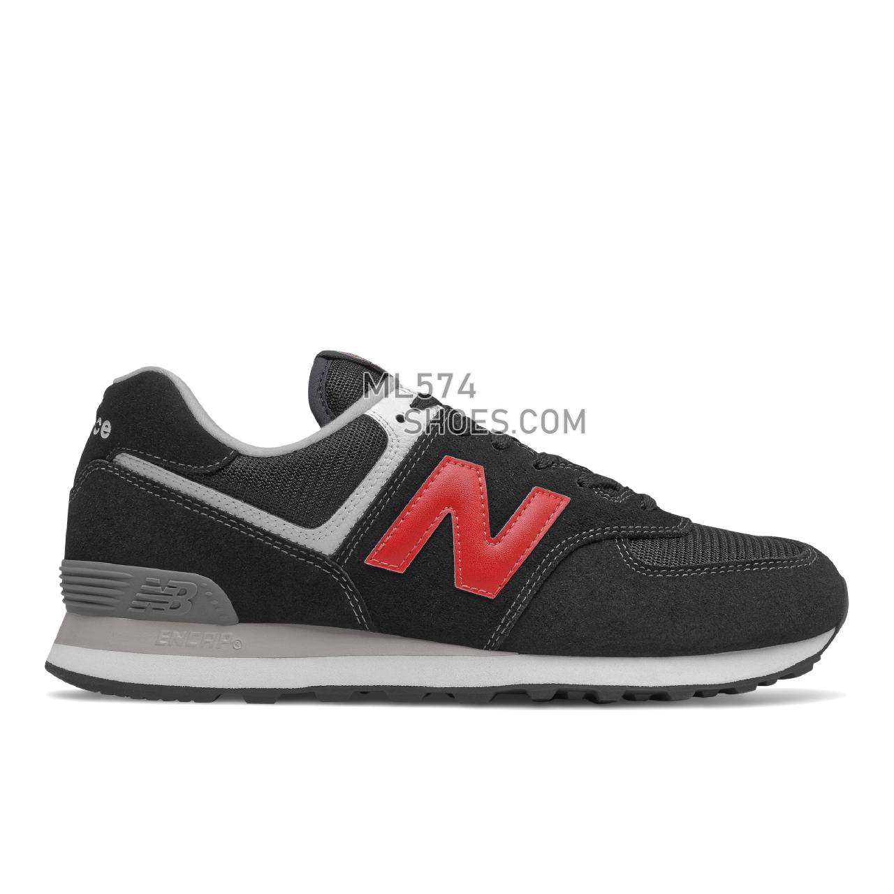 New Balance 574v2 - Men's Classic Sneakers - Black with Red - ML574HY2