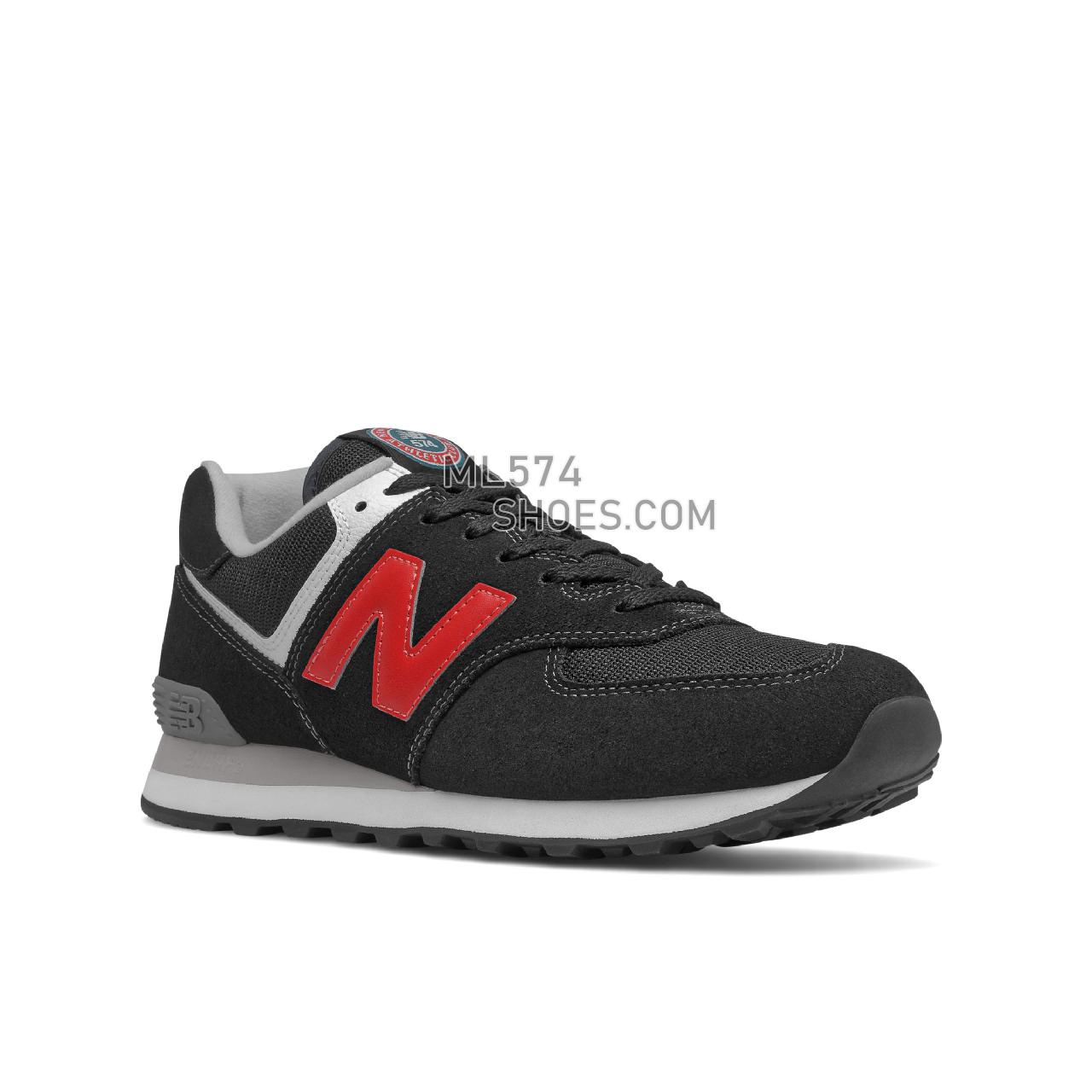 New Balance 574v2 - Men's Classic Sneakers - Black with Red - ML574HY2