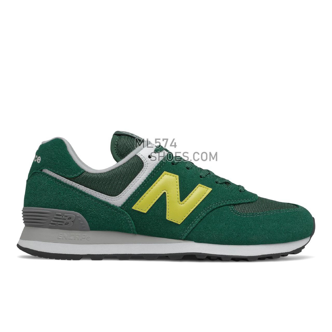 New Balance 574v2 - Men's Classic Sneakers - Nightwatch Green with Yellow - ML574HZ2