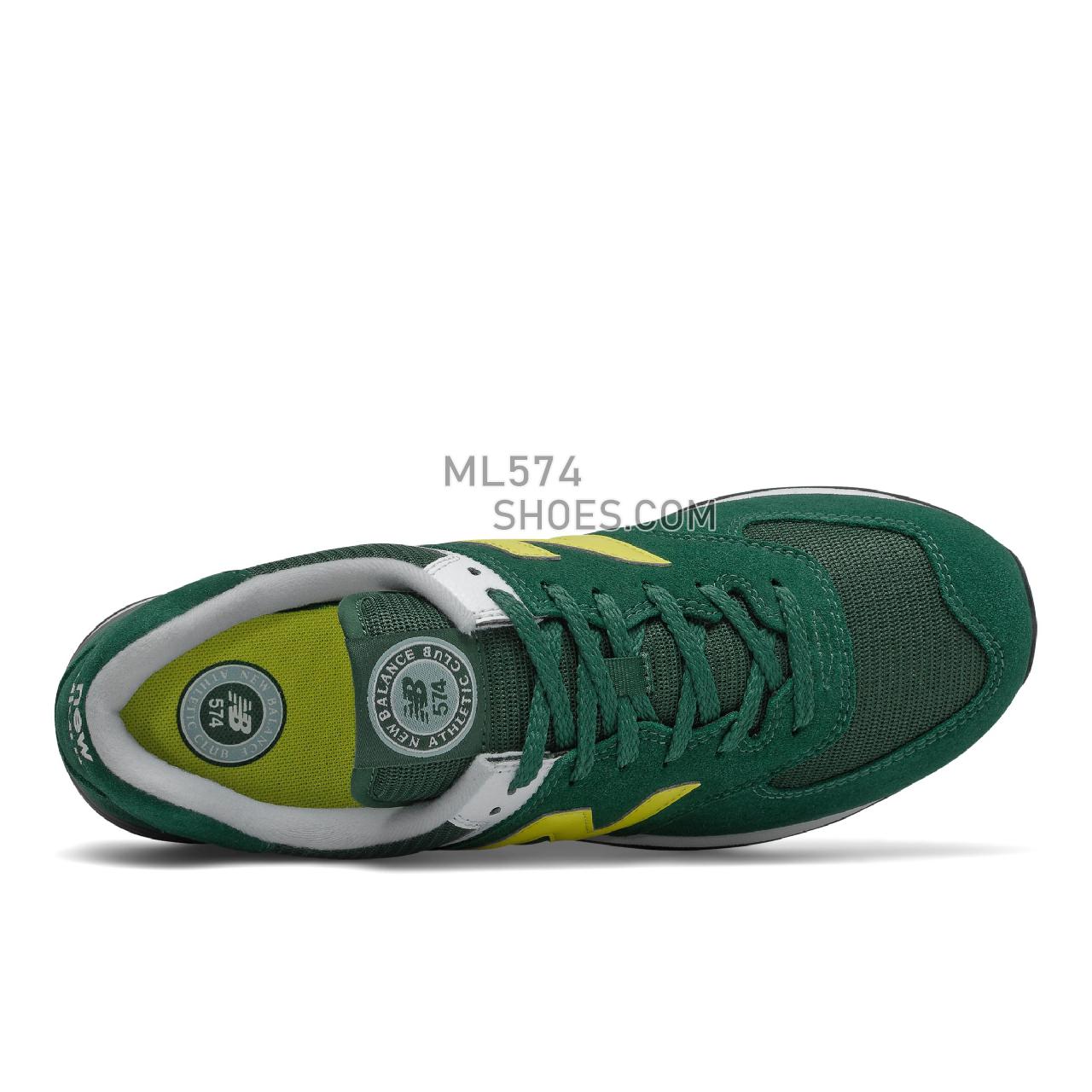 New Balance 574v2 - Men's Classic Sneakers - Nightwatch Green with Yellow - ML574HZ2