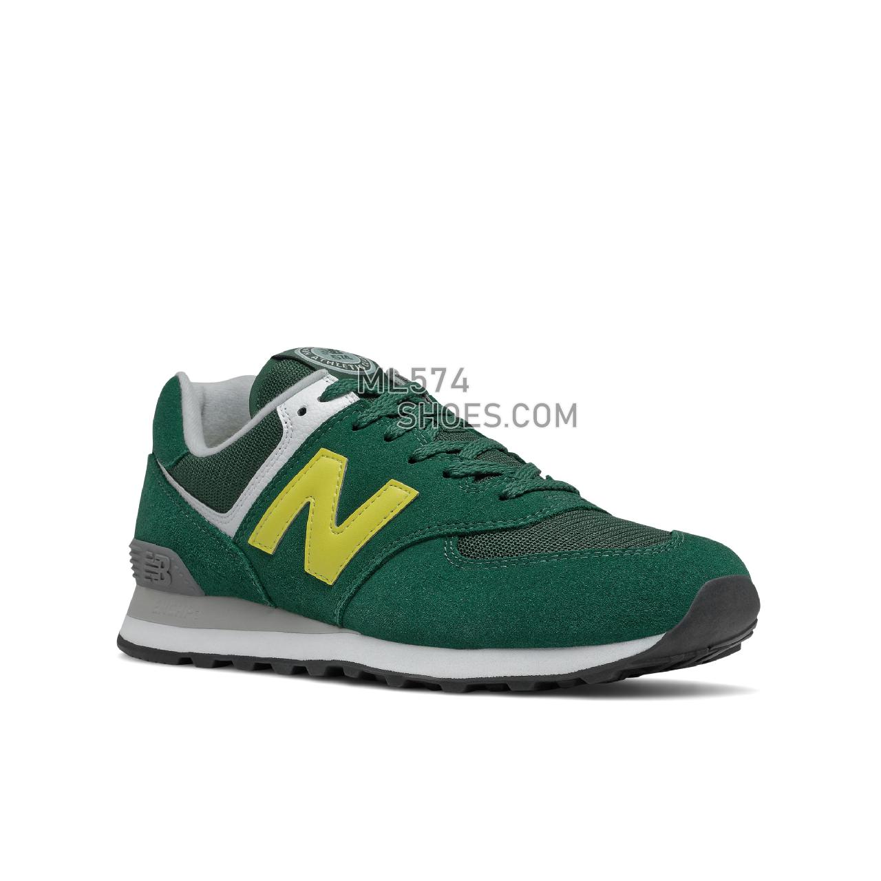 New Balance 574v2 - Men's Classic Sneakers - Nightwatch Green with Yellow - ML574HZ2