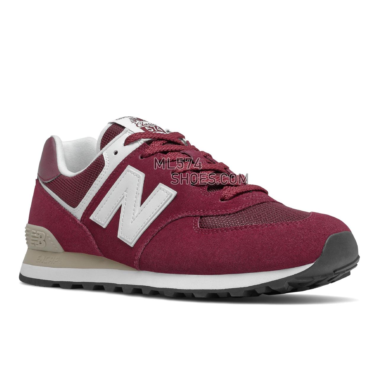 New Balance 574v2 - Men's Classic Sneakers - Garnet with White - ML574RS2