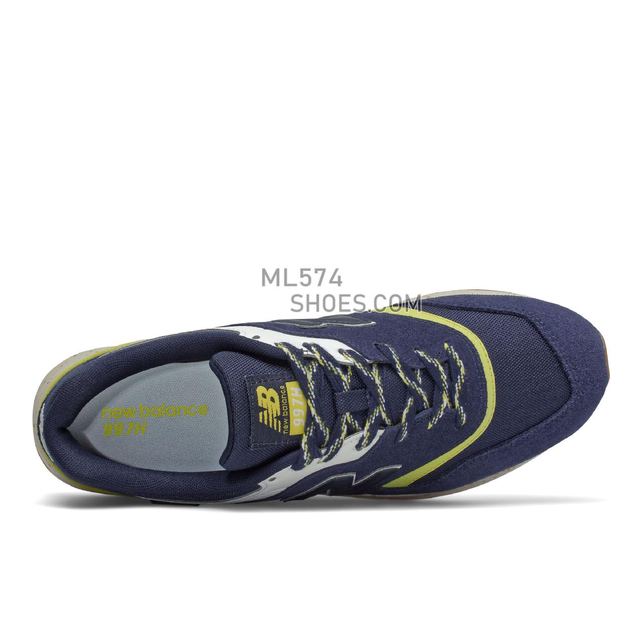 New Balance 997H - Men's Classic Sneakers - Pigment with Sulpher Yellow - CM997HAA