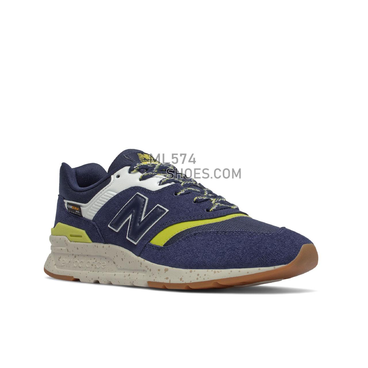 New Balance 997H - Men's Classic Sneakers - Pigment with Sulpher Yellow - CM997HAA