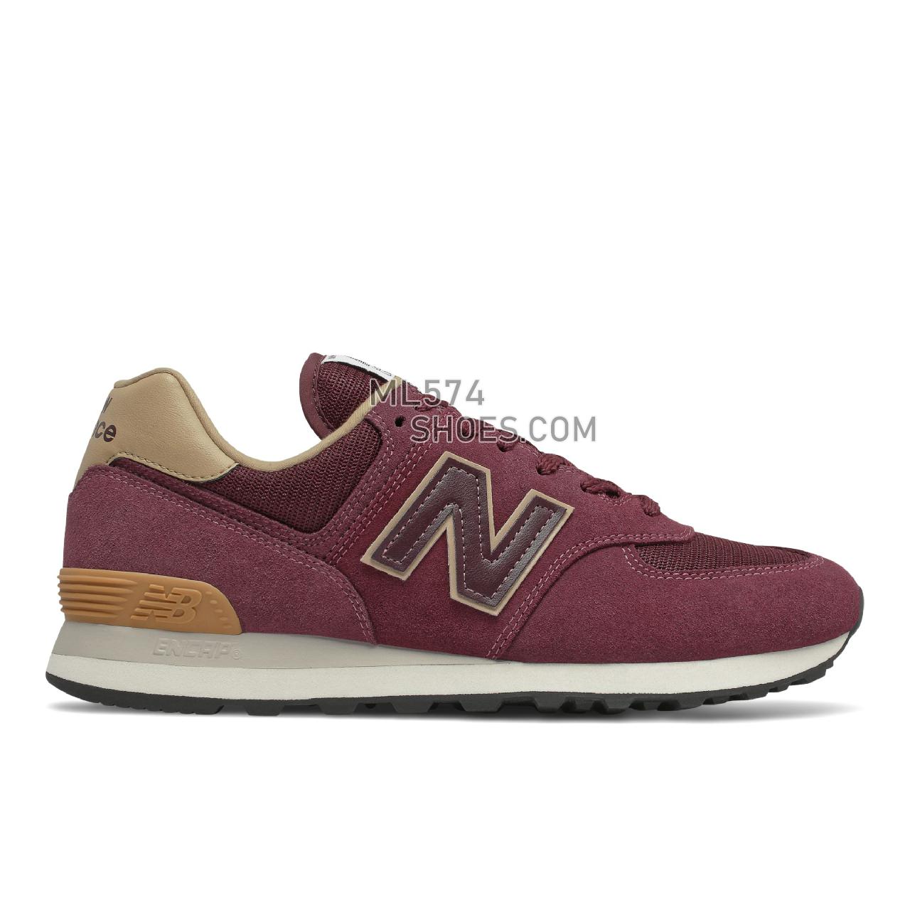 New Balance 574v2 - Unisex Men's Women's Classic Sneakers - Burgundy with Black - ML574BG2