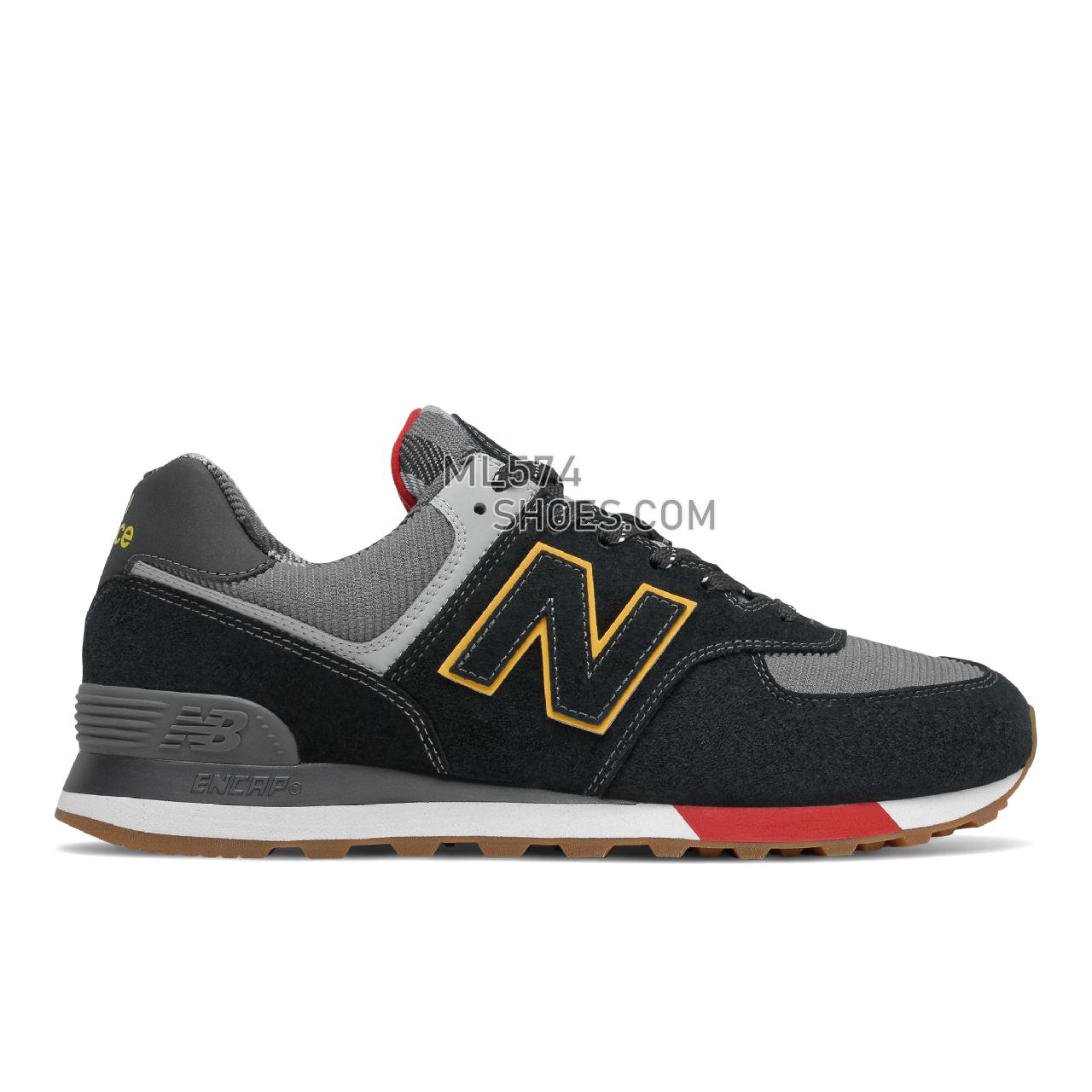 New Balance 574v2 - Men's Classic Sneakers - Black with Team Red - ML574HMJ