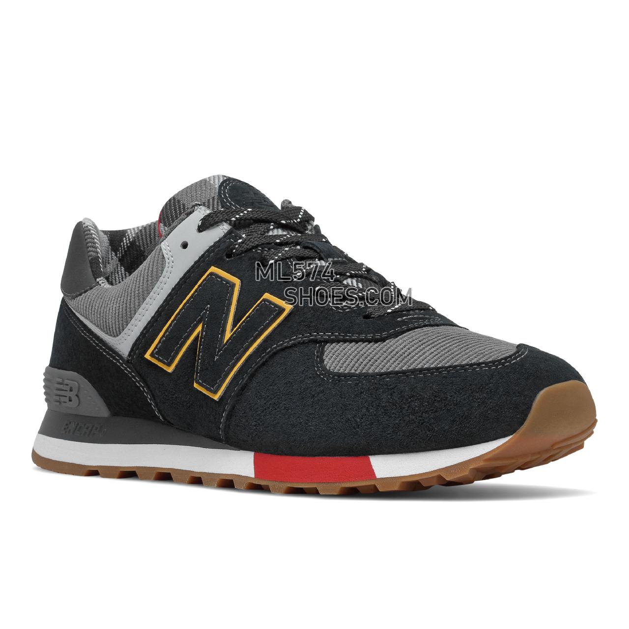 New Balance 574v2 - Men's Classic Sneakers - Black with Team Red - ML574HMJ