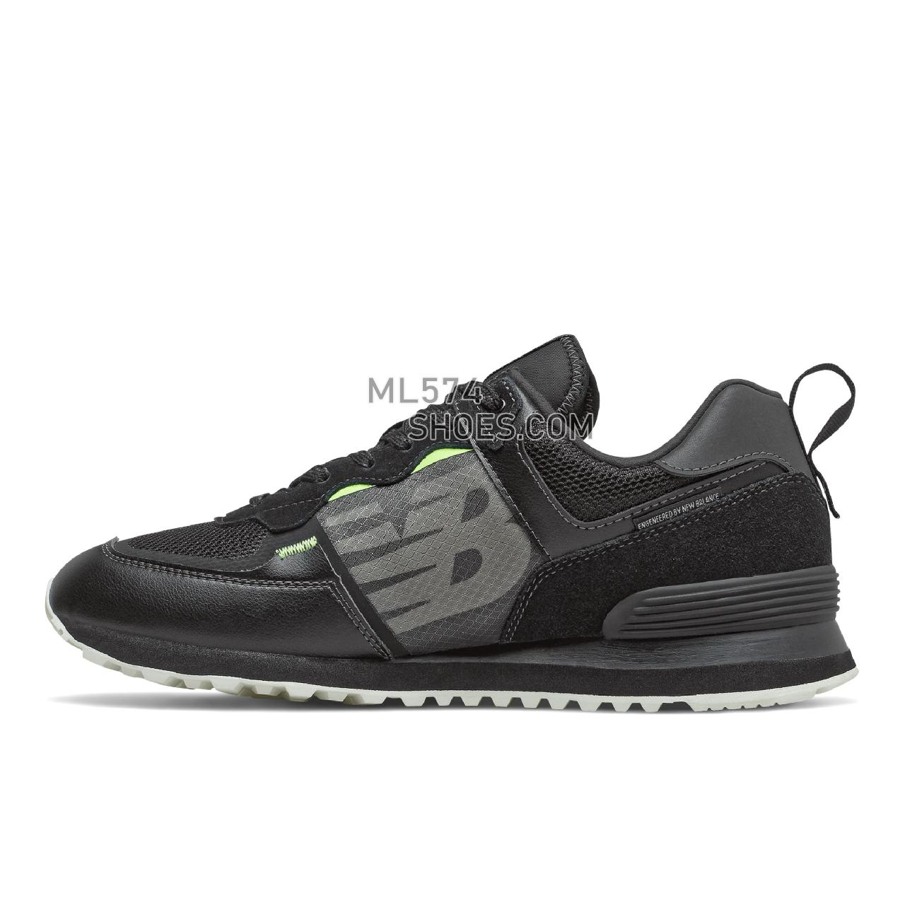 New Balance 574 - Men's Classic Sneakers - Black with Bleached Lime Glo - ML574IDC