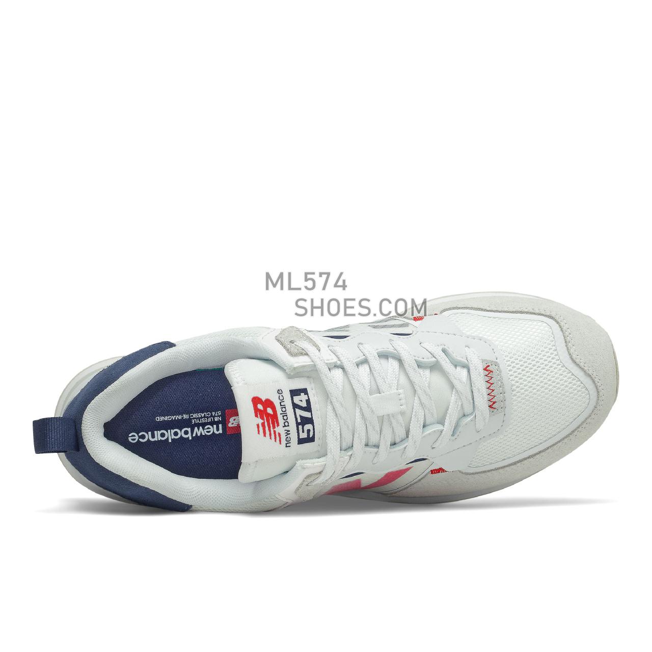 New Balance 574 - Men's Classic Sneakers - White with Natural Indigo - ML574IST