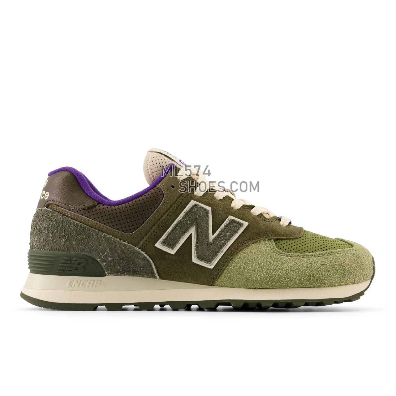 New Balance Sneakersnstuff 574 - Unisex Men's Women's Classic Sneakers - Green with Purple - ML574NS2