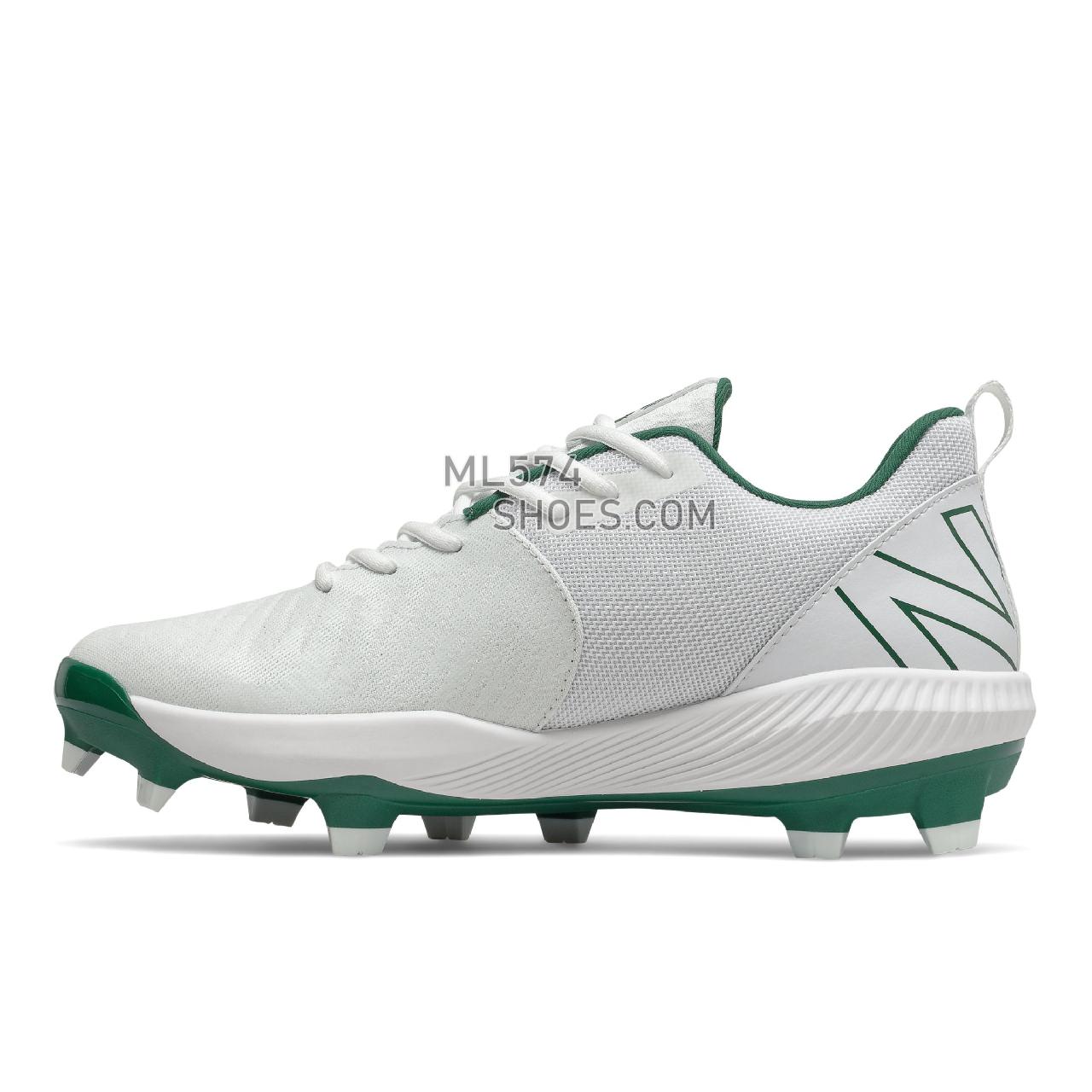 New Balance FuelCell 4040 v6 Molded - Men's Mid-Cut Baseball Cleats - Team Forest Green with White - PL4040F6