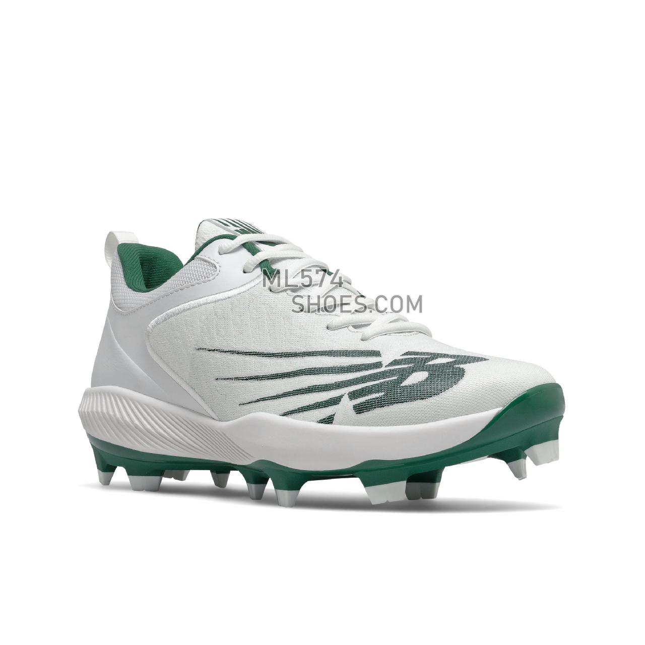 New Balance FuelCell 4040 v6 Molded - Men's Mid-Cut Baseball Cleats - Team Forest Green with White - PL4040F6