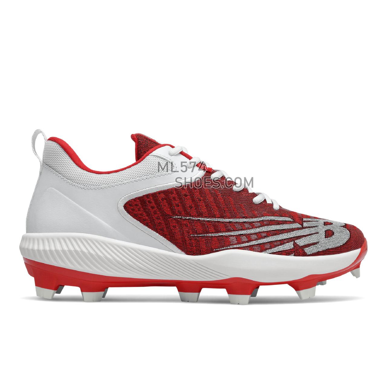 New Balance FuelCell 4040 v6 Molded - Men's Mid-Cut Baseball Cleats - Team Red with White - PL4040R6