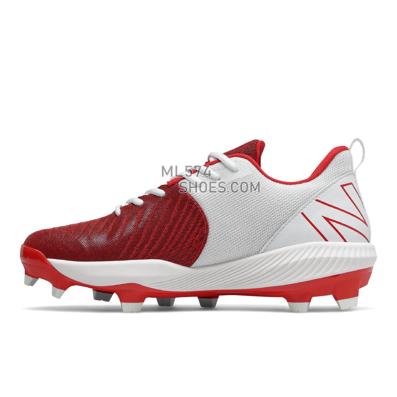 New Balance FuelCell 4040 v6 Molded - Men's Mid-Cut Baseball Cleats - Team Red with White - PL4040R6