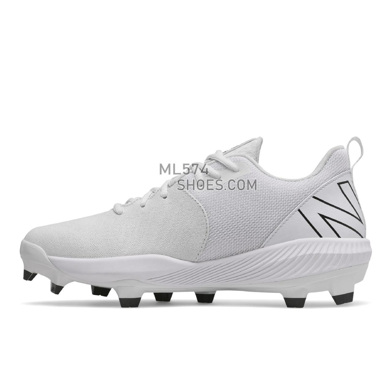 New Balance FuelCell 4040 v6 Molded - Men's Mid-Cut Baseball Cleats - White with Black - PL4040W6