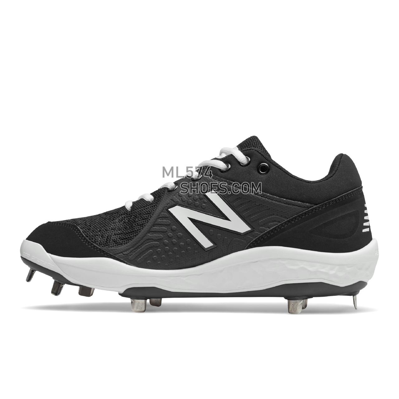 New Balance Fresh Foam 3000 v5 Metal - Men's Mid-Cut Baseball Cleats - Black with White - L3000BK5