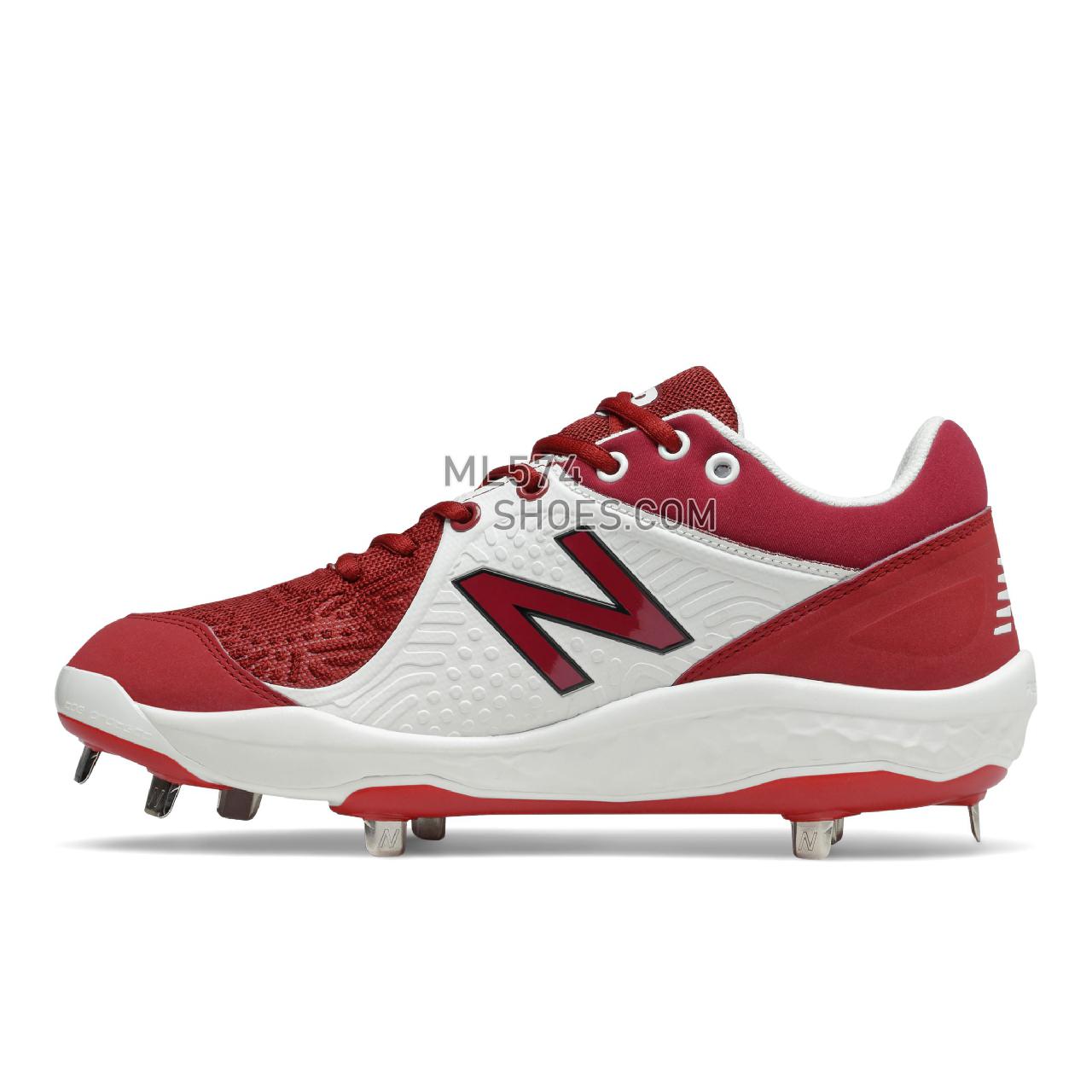 New Balance Fresh Foam 3000 v5 Metal - Men's Mid-Cut Baseball Cleats - Maroon with White - L3000MW5