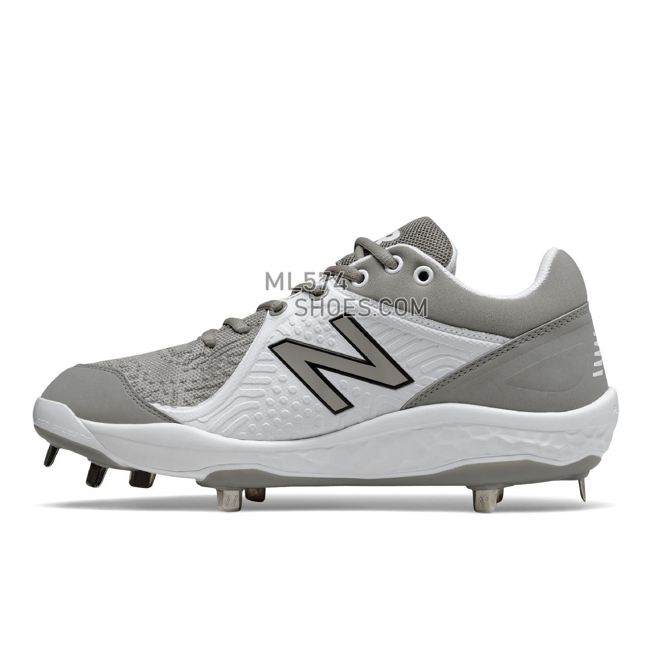 New Balance Fresh Foam 3000 v5 Metal - Men's Mid-Cut Baseball Cleats - Grey with White - L3000TG5