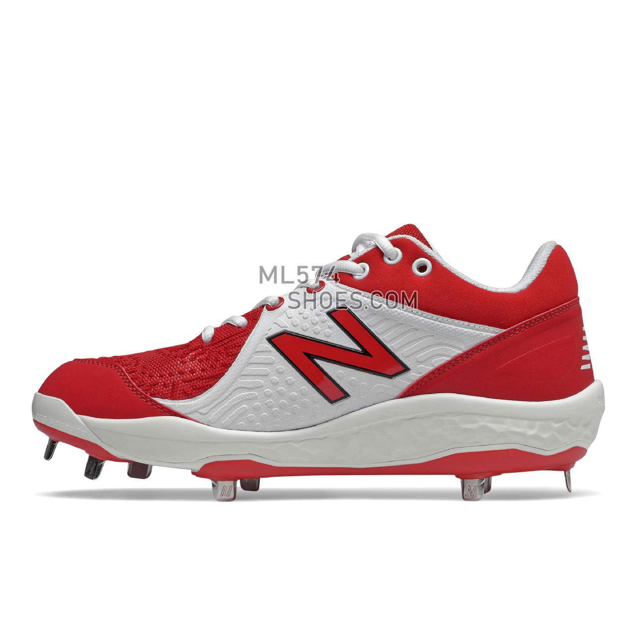 New Balance Fresh Foam 3000 v5 Metal - Men's Mid-Cut Baseball Cleats - Red with White - L3000TR5
