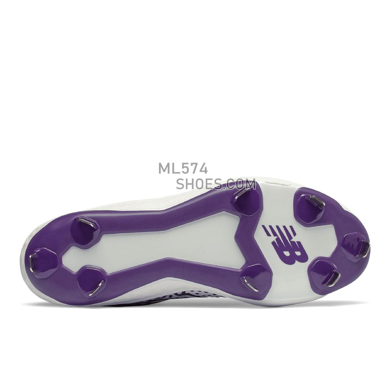 New Balance Fresh Foam 3000 v5 Metal - Men's Mid-Cut Baseball Cleats - White with Purple - L3000WP5
