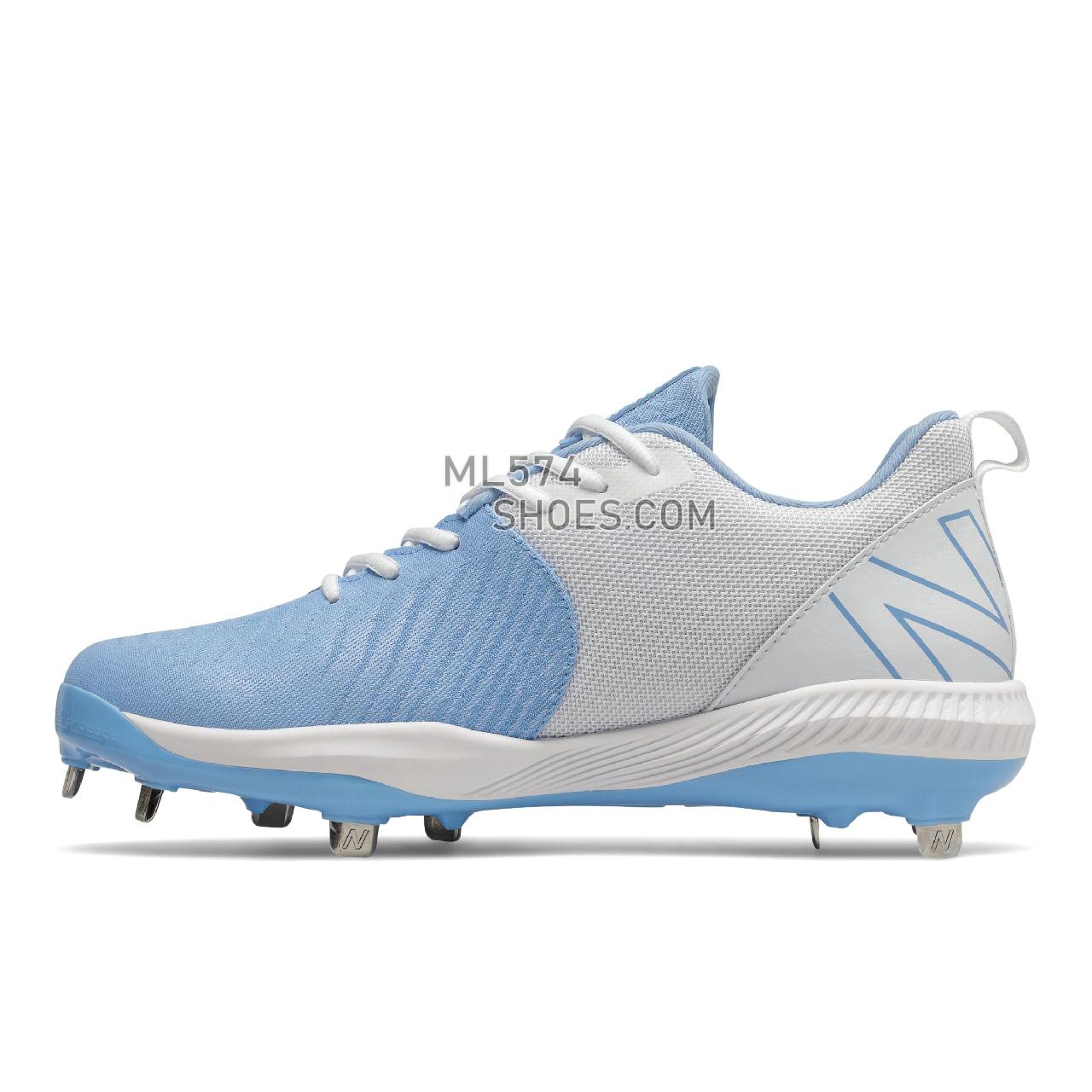 New Balance FuelCell 4040 v6 Metal - Men's Mid-Cut Baseball Cleats - Team Carolina with White - L4040SD6