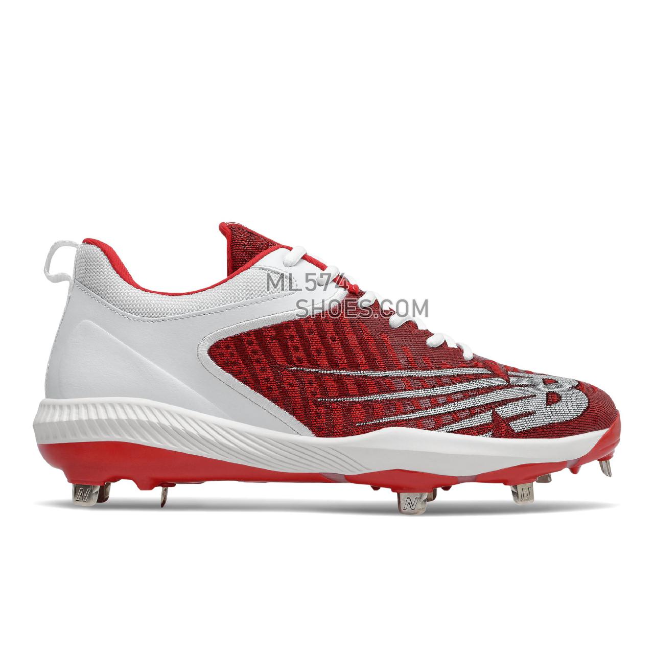 New Balance FuelCell 4040 v6 Metal - Men's Mid-Cut Baseball Cleats - Team Red with White - L4040TR6