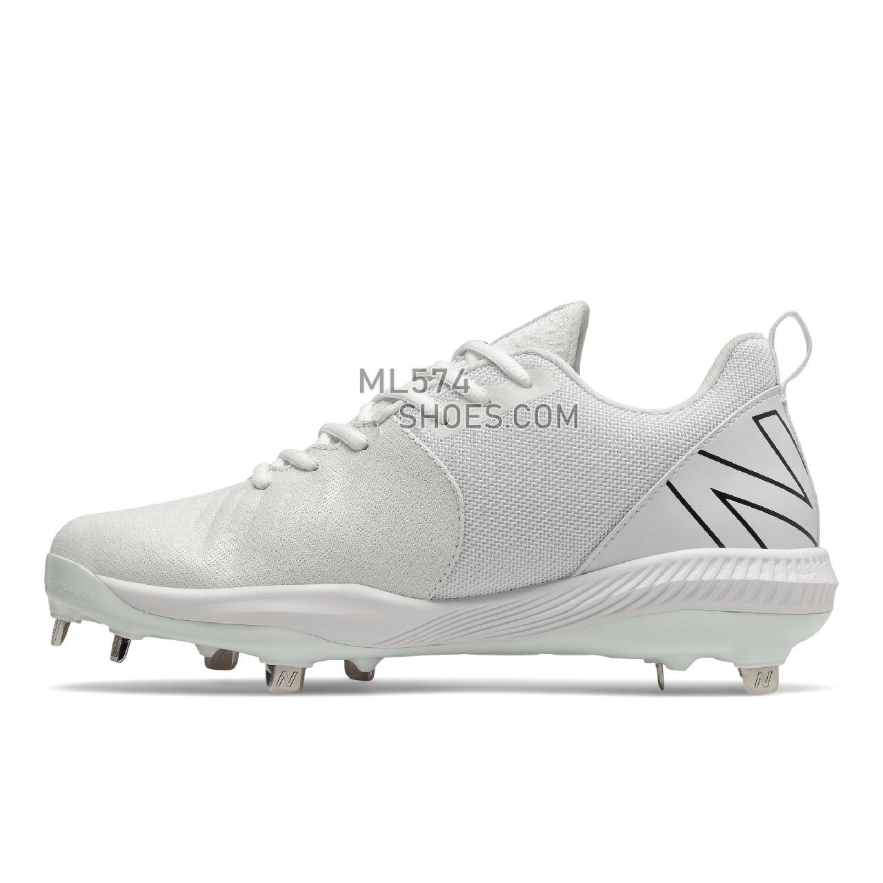 New Balance FuelCell 4040 v6 Metal - Men's Mid-Cut Baseball Cleats - White with Black - L4040TW6