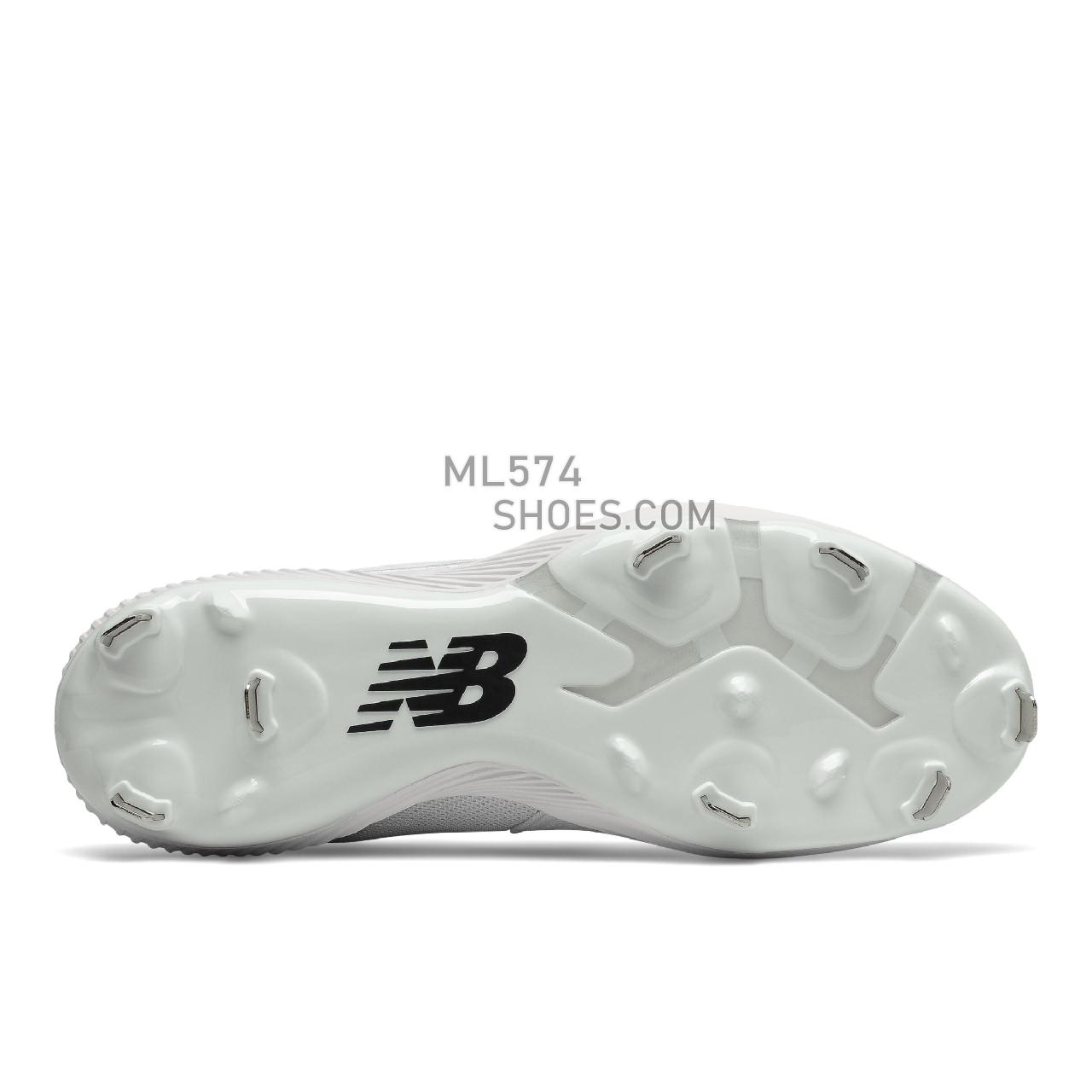 New Balance FuelCell 4040 v6 Metal - Men's Mid-Cut Baseball Cleats - White with Black - L4040TW6