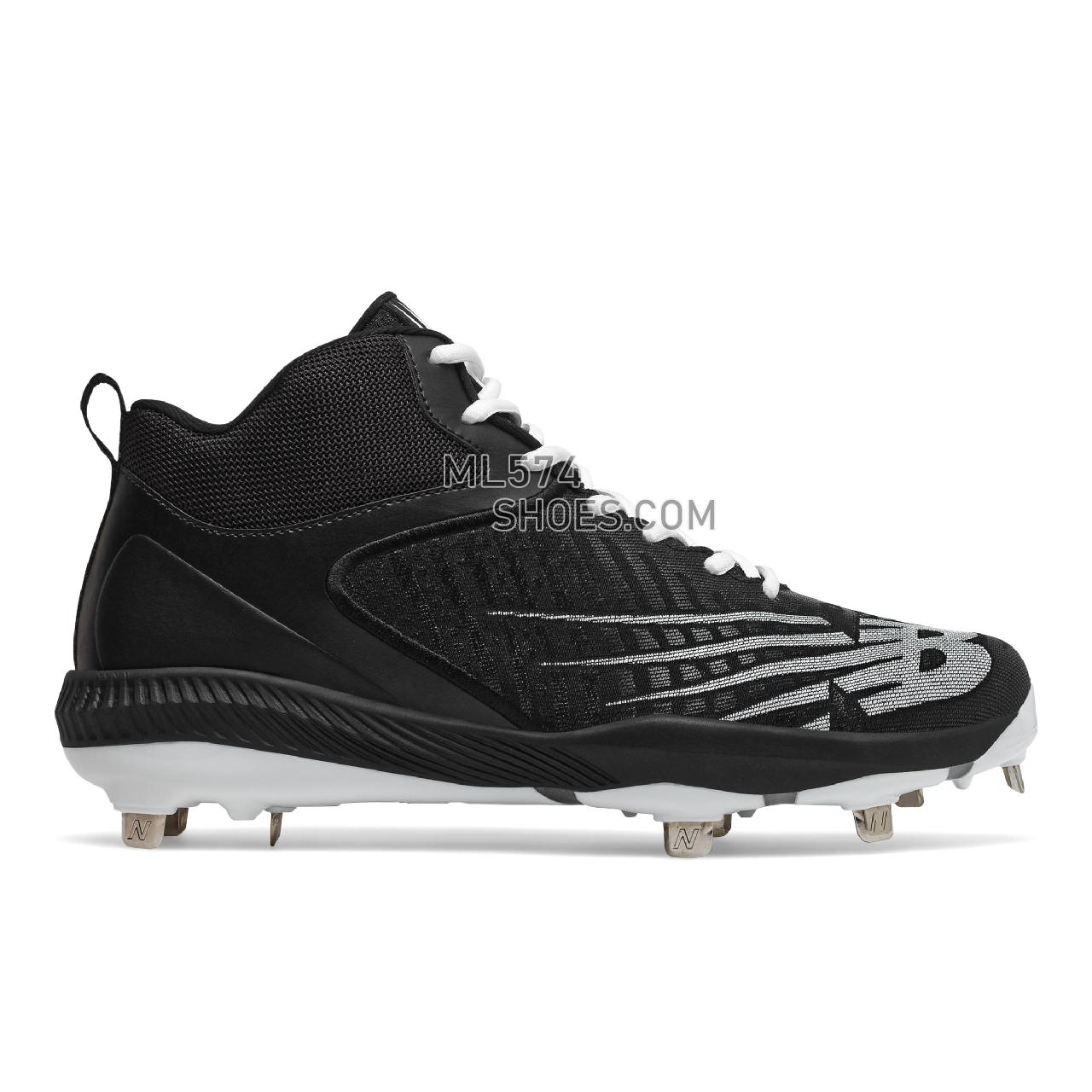 New Balance FuelCell 4040 v6 Mid-Metal - Men's Mid-Cut Baseball Cleats - Black with White - M4040BK6