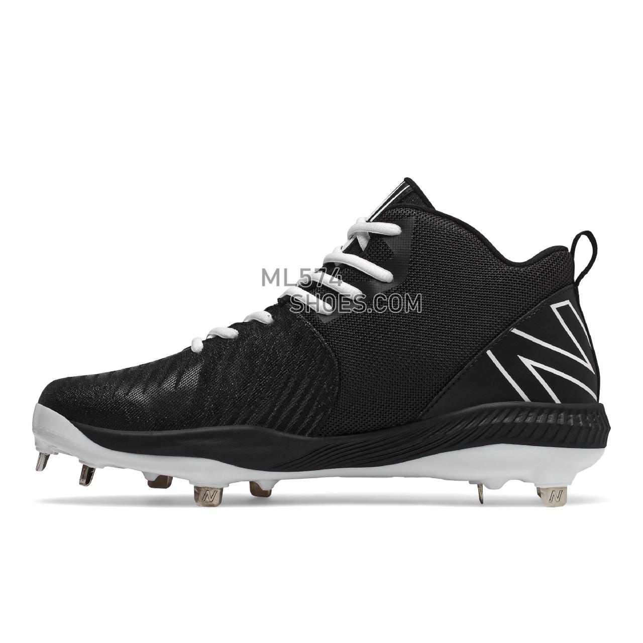 New Balance FuelCell 4040 v6 Mid-Metal - Men's Mid-Cut Baseball Cleats - Black with White - M4040BK6