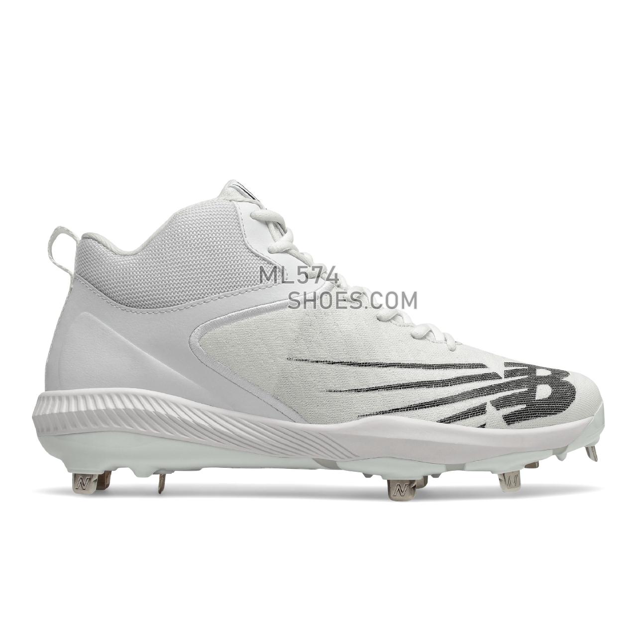 New Balance FuelCell 4040 v6 Mid-Metal - Men's Mid-Cut Baseball Cleats - White with Black - M4040TW6