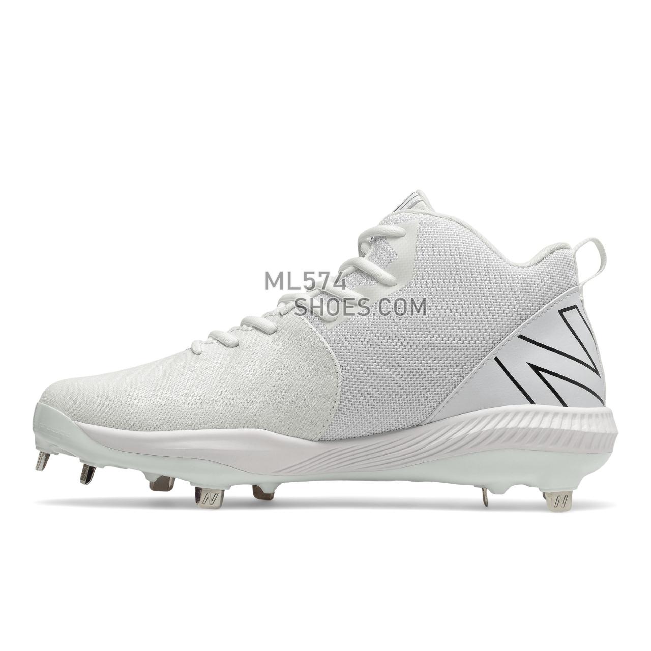 New Balance FuelCell 4040 v6 Mid-Metal - Men's Mid-Cut Baseball Cleats - White with Black - M4040TW6