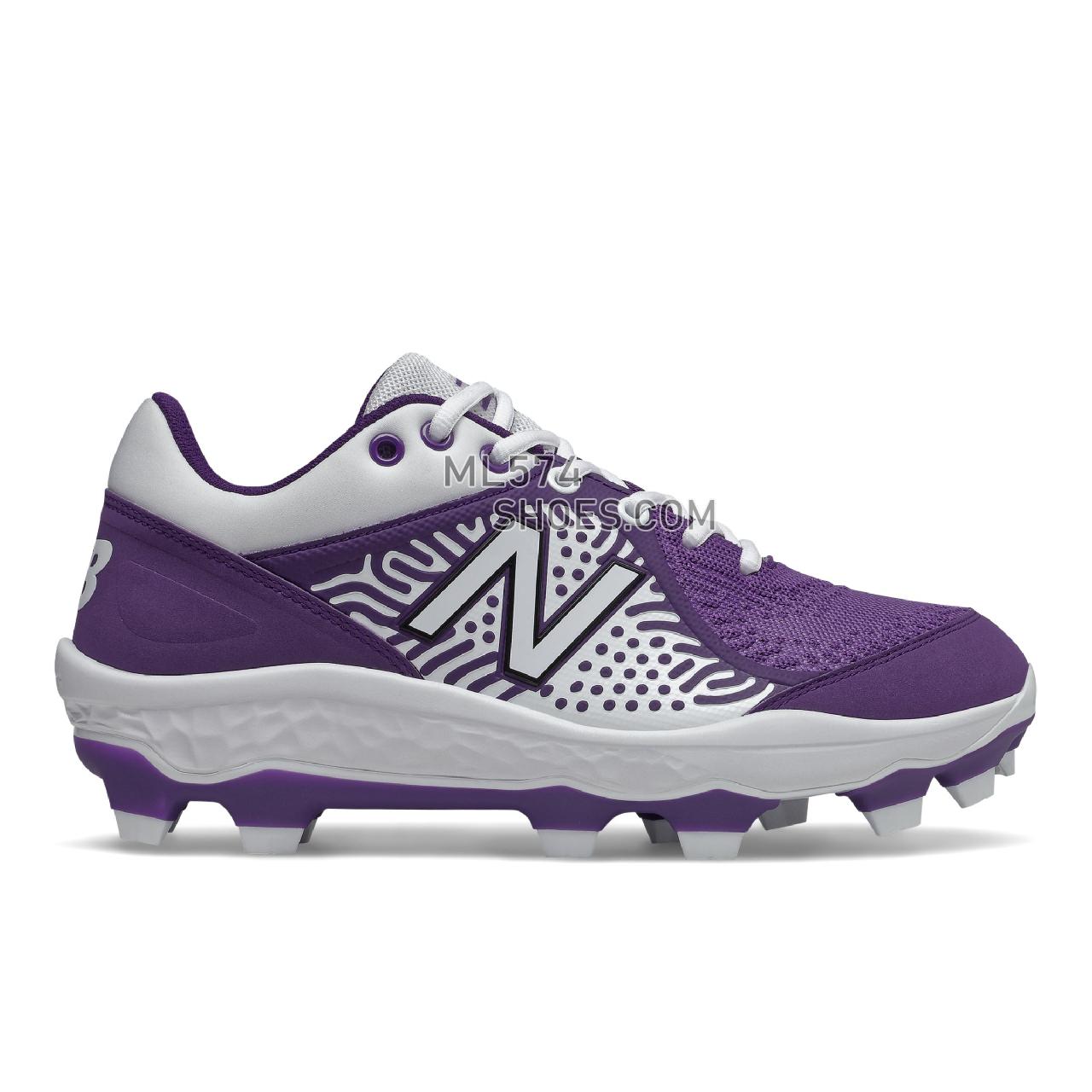 New Balance Fresh Foam 3000 v5 Molded - Men's Mid-Cut Baseball Cleats - Purple with White - PL3000P5
