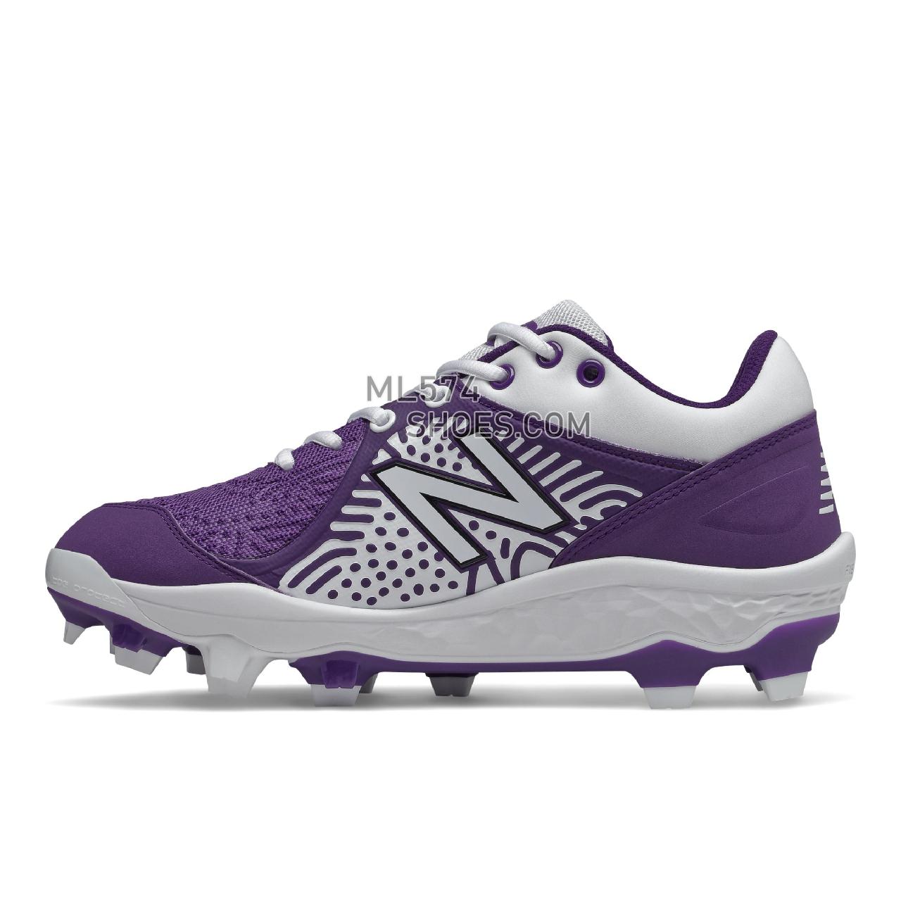 New Balance Fresh Foam 3000 v5 Molded - Men's Mid-Cut Baseball Cleats - Purple with White - PL3000P5