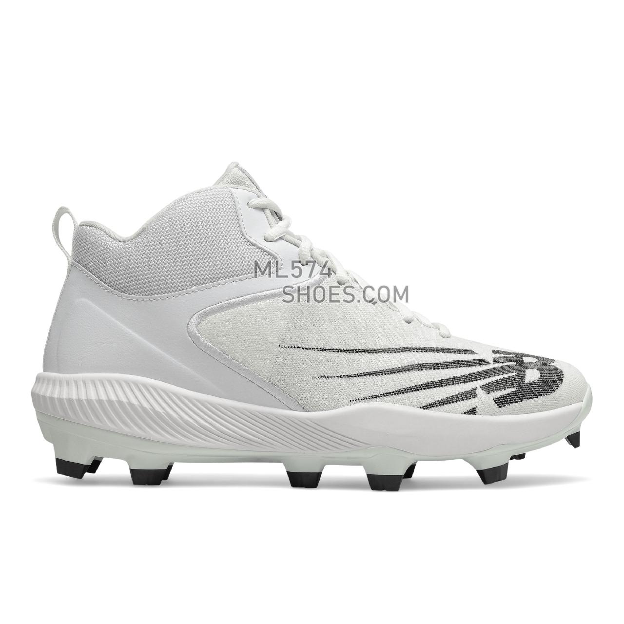 New Balance FuelCell 4040 v6 Mid-Molded - Men's Mid-Cut Baseball Cleats - White with Black - PM4040W6