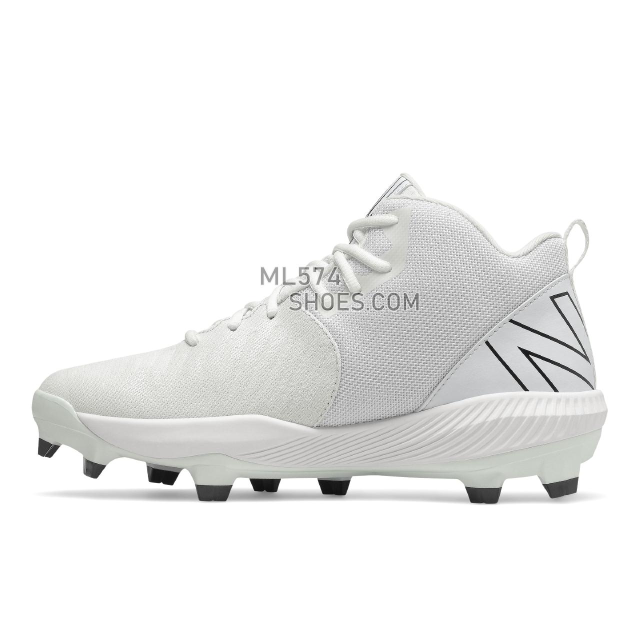New Balance FuelCell 4040 v6 Mid-Molded - Men's Mid-Cut Baseball Cleats - White with Black - PM4040W6