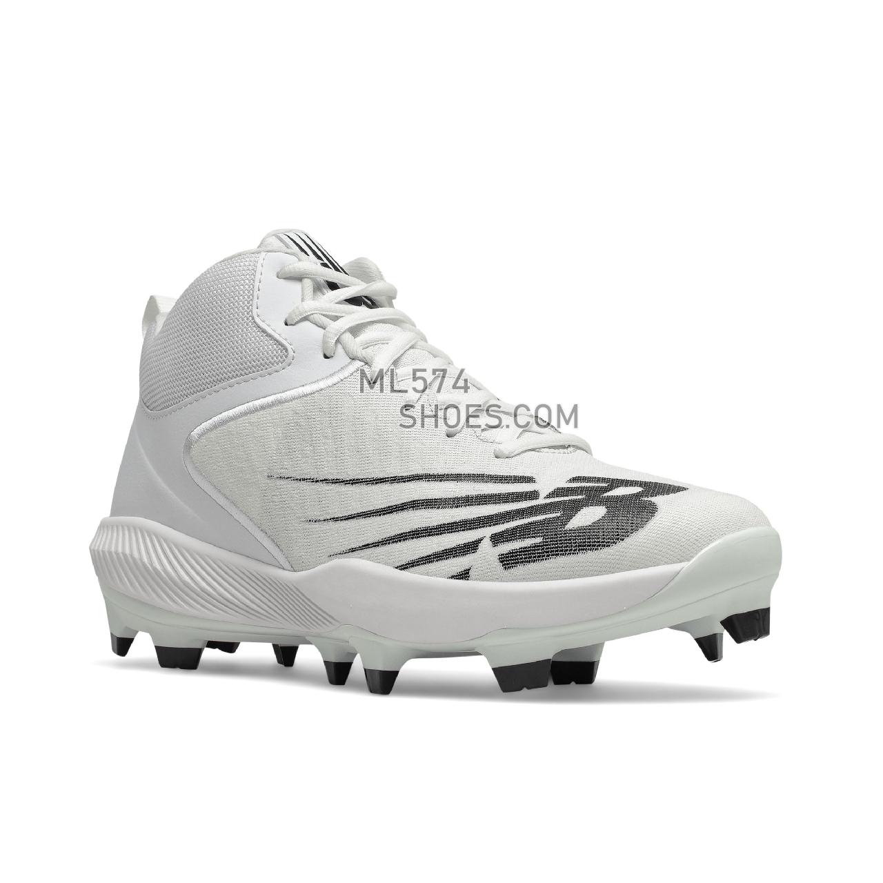 New Balance FuelCell 4040 v6 Mid-Molded - Men's Mid-Cut Baseball Cleats - White with Black - PM4040W6