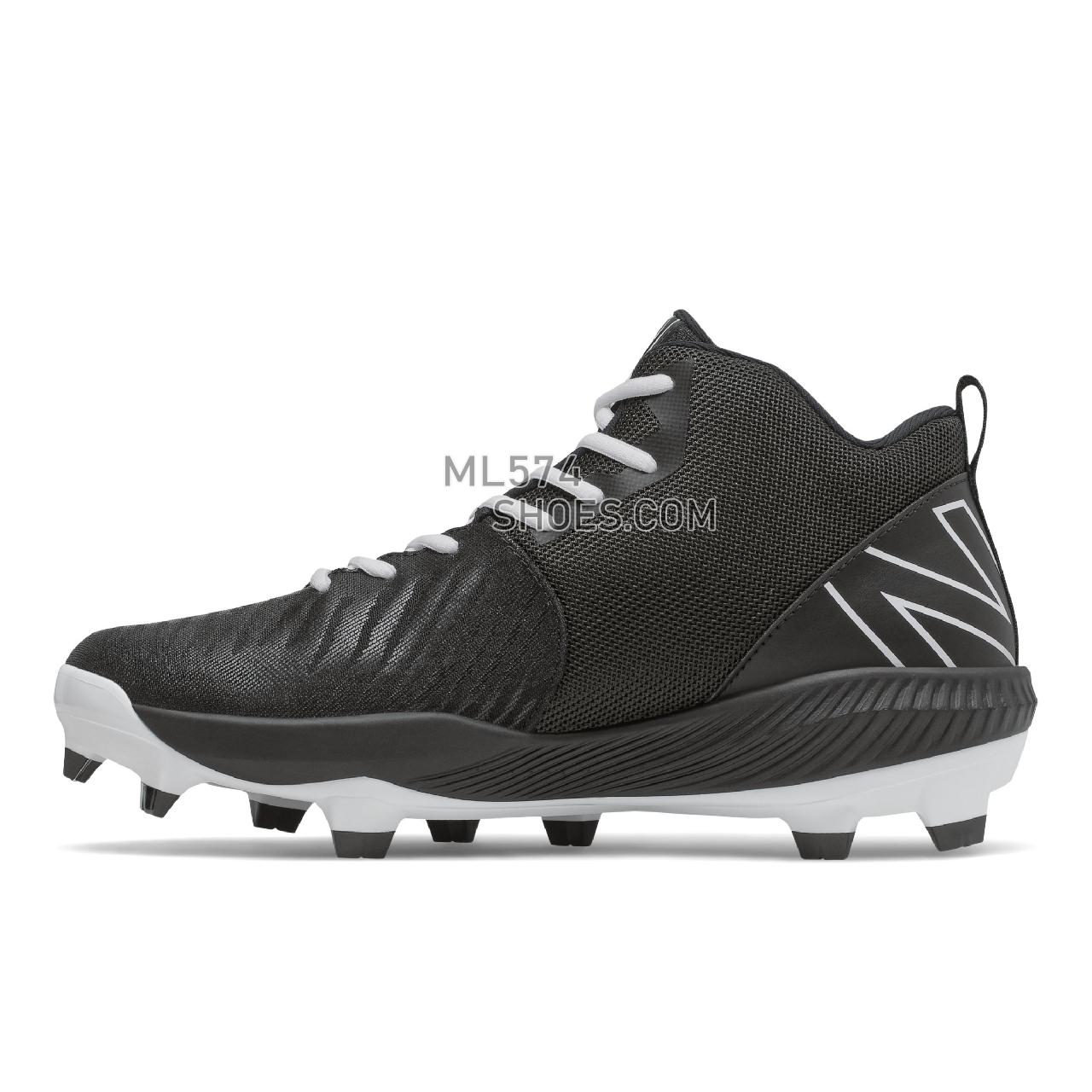New Balance FuelCell 4040 v6 Mid-Molded - Men's Mid-Cut Baseball Cleats - Black with White - PM4040K6